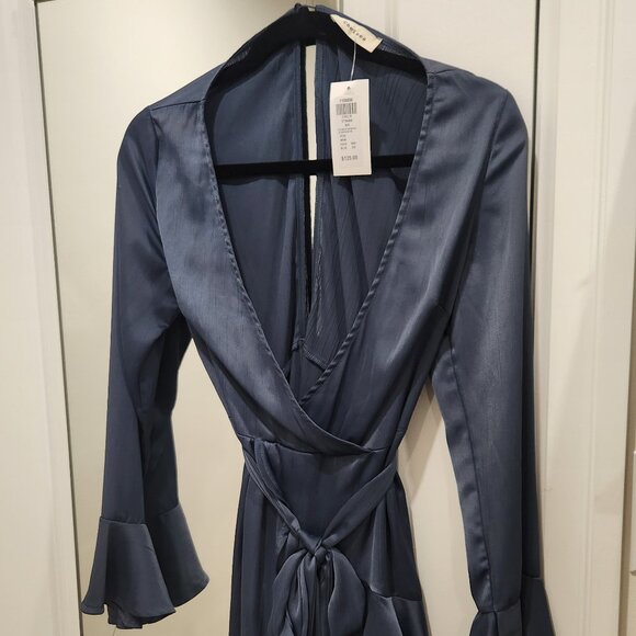 NWT Honey Mini Satin Dress by Chelsea- XS - Blue - Picture 1 of 5